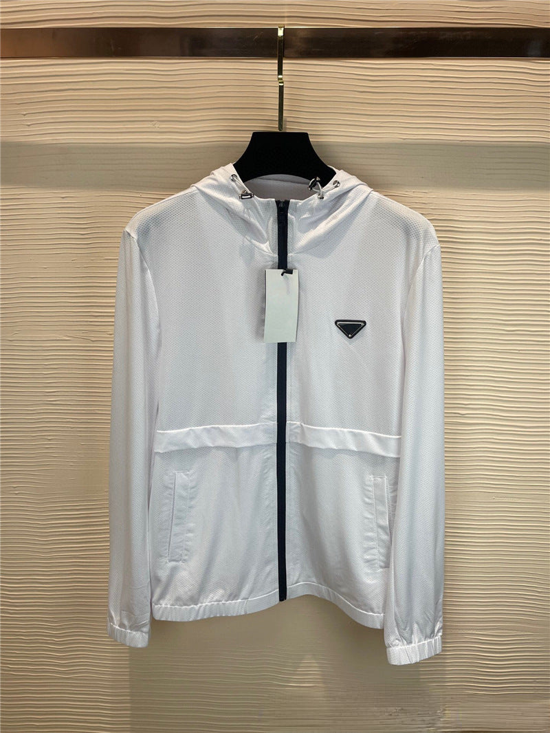 23 Summer New P Triangle Standard Hooded Sunscreen Clothing Thin Coat Ice Silk Breathable Men and Women Sun-protective Clothing