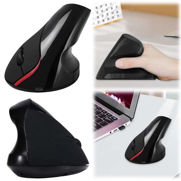 Mice 2.4G Vertical Ergonomic Mouse Charging Laptop Mouse W-USB Receiver 2400 DPI 6 Buttons Suitable for PC Mac Windows CL241230