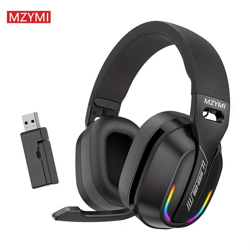 TEMU Mzymi 2.4ghz-wireless Gaming Headset For Playstation 5 4, Gamer Headphones With Detachable Microphone For Ps5, Ps4, Pc, Switch, Latency,