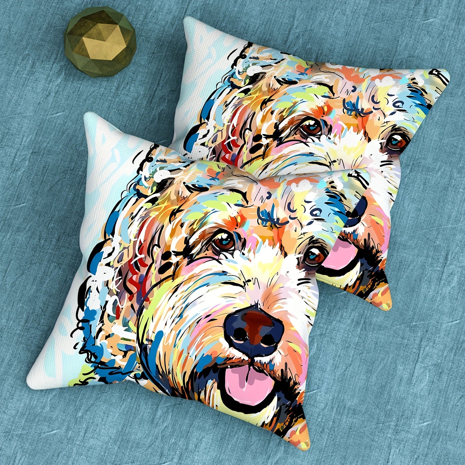 TEMU 2pcs Dog Short Plush Pillowcase, Zipper Single-sided Printed Pillowcase, Home Decoration Sofa Bedroom Decoration, No Pillow Core, 18×18 Inches