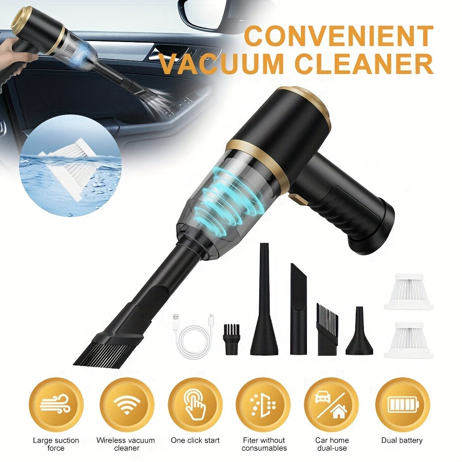 TEMU Handheld Vacuum Cleaner, Integrated Blowing And Suction, 3-in-1, Rechargeable, Wireless Portable, Suitable For Multifunctional Vacuum Cleaners