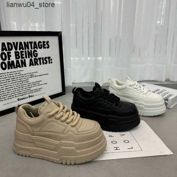 Casual Shoes PU Leather Womens Shoes 2024 Winter Thick Sole Board Shoes Anti slip Casual Bread Shoe Platform Zapatos para mujeres H250118