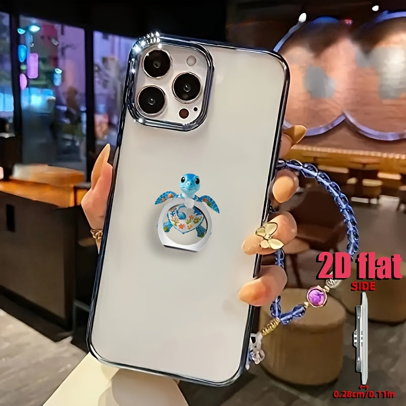 TEMU 1pc Colorful Turtle Phone Ring Holder Stand - 360° Rotating Adjustable Finger Grip, Compatible With Smartphones & Tablets, Lightweight , Gift