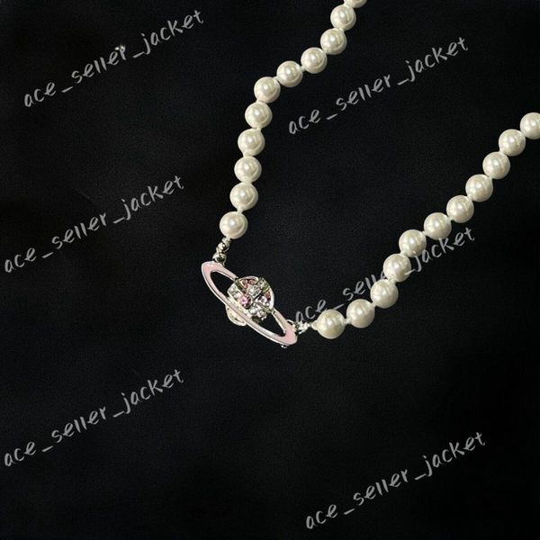 Presente de Natal Viviane West Wood Jewellery Designer Pingente Colar Planeta Colar Planet Moda Moda Vivvienne Jóia Metal Colar Pérola Colar