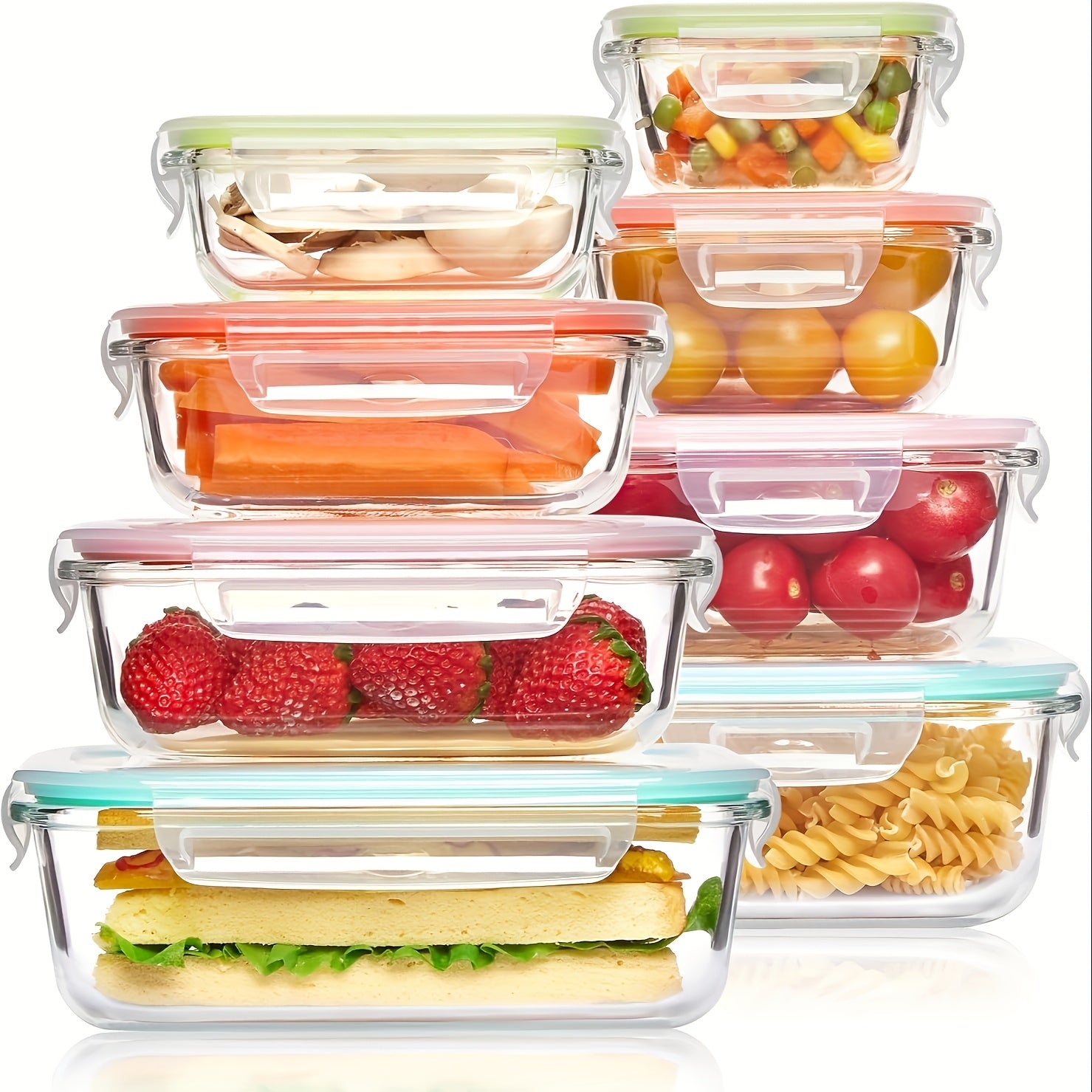 TEMU 8 Pack Food Storage Containers - Airtight Leak-proof Microwave Oven Freezer And Dishwasher Safe - Bpa Free Stain-resistant Easy- For Meal Prep