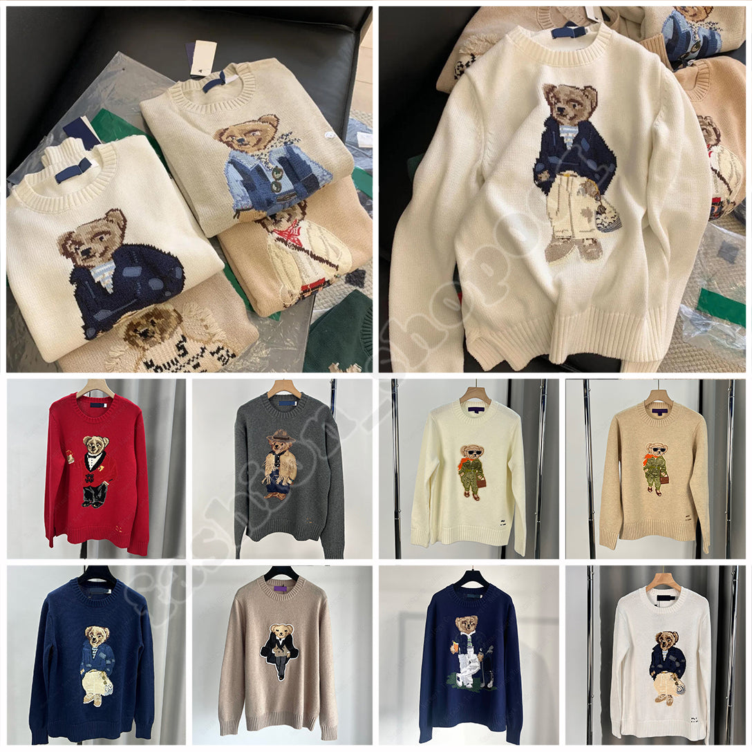 designer mens Sweaters designer hoodie men Little Bear hoodies Knitting warm Embroidery letter printed womens long sleeve fallow sweatshirts casual