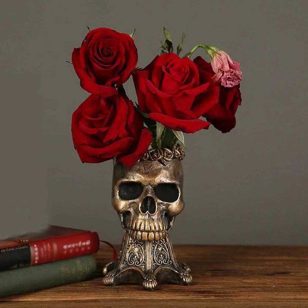 Vase Head 1Pc Halloween Resin Craft Creative Home Decoration Skull Headc241016 c241016