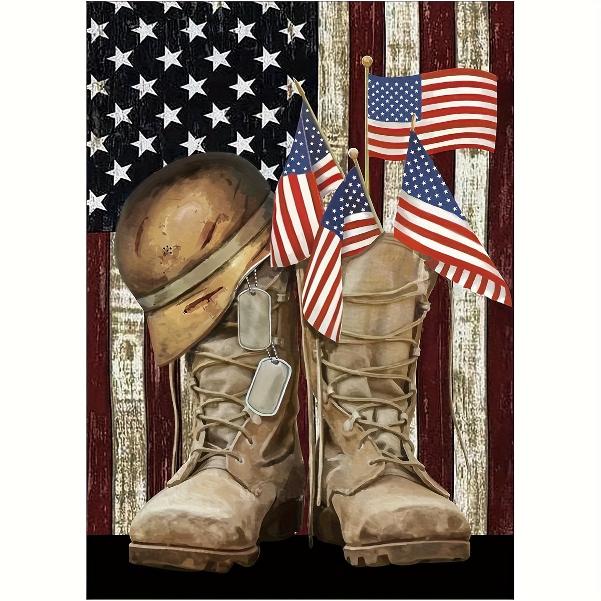 TEMU 5d American Flag Diamond Painting Set, Diy Adult Digital Painting, Ideal For Wall Decoration In Living Rooms, Dining Rooms And Bedrooms.