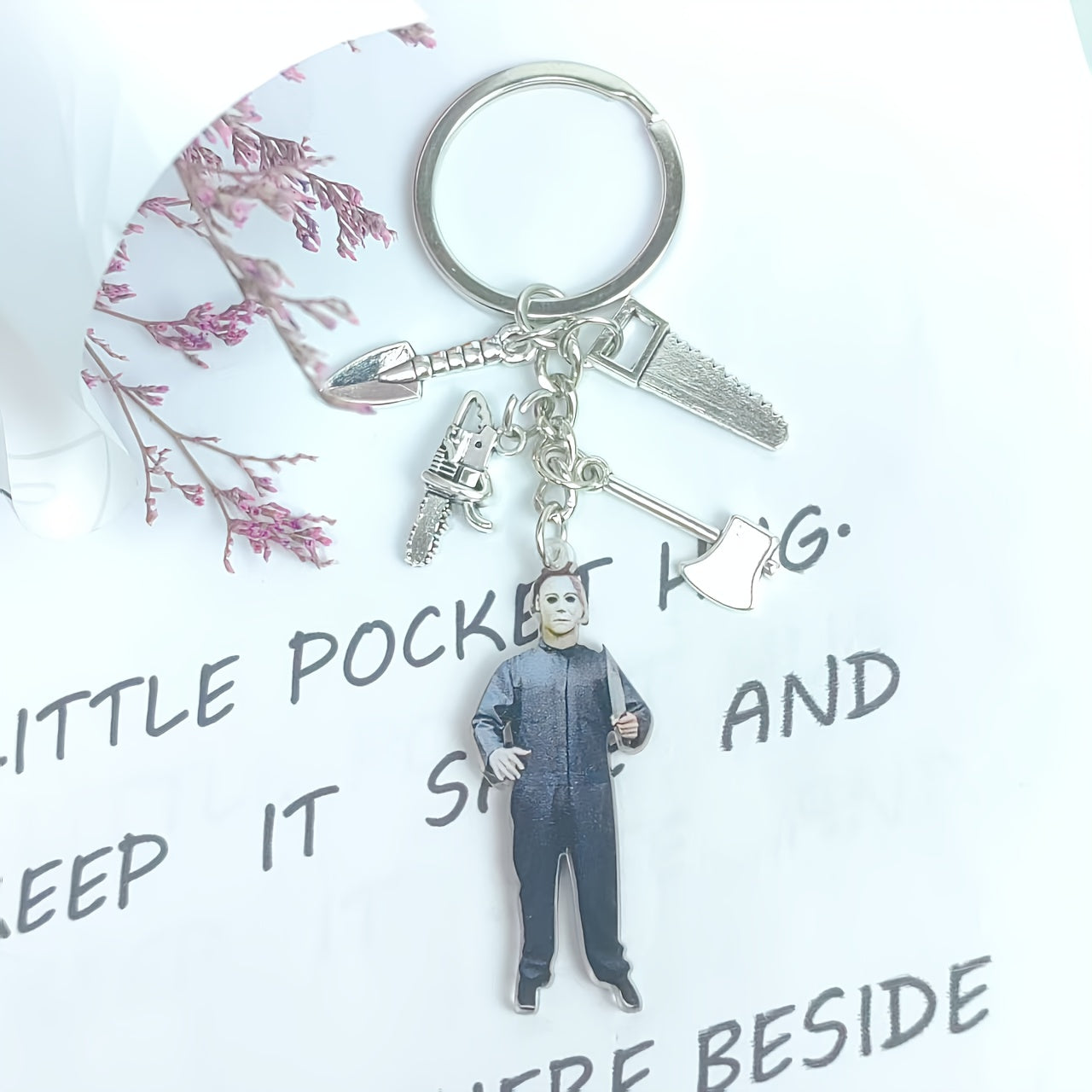 TEMU 1pc Horror Character Keychain, Backpacks And Wallet Charms - Cute Portable Car Keychain Accessory, Ideal Gift For Horror Enthusiasts, Backpack