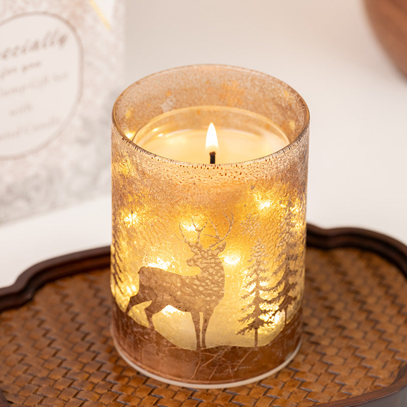 LED scented candles for Christmas atmosphere, Christmas decorations, party scene setup, and indoor-outdoor candles.