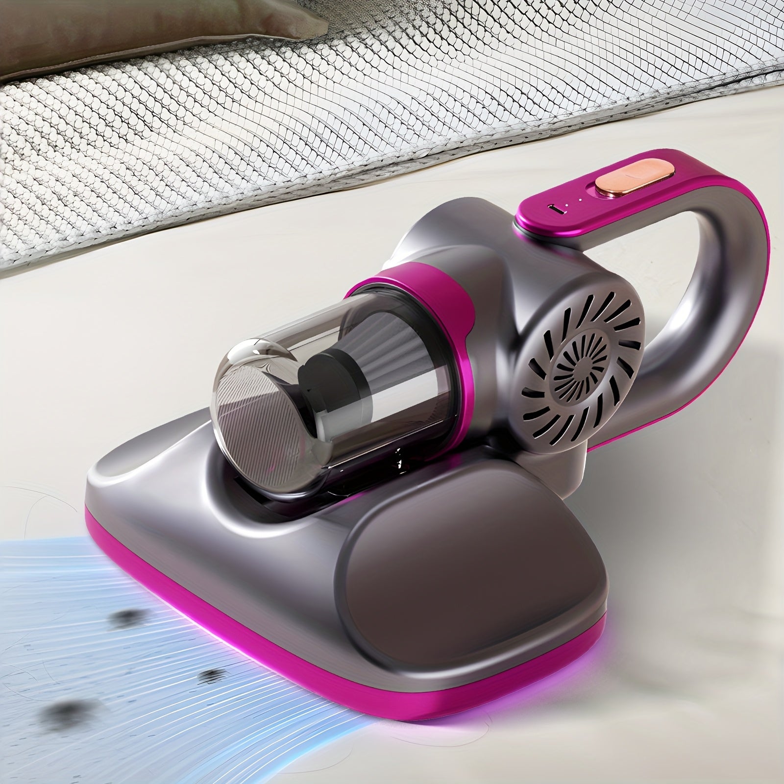 TEMU Handheld Mattress Vacuum Cleaner With 11kpa Suction, Cordless Design, 8000 Rpm Tapping, Wide Suction Port, Dust And Pet Hair Removal