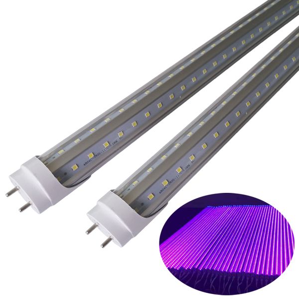 G13 T8 LED Tubes UV 400NM Bulb 2ft 3ft 4ft 5ft Strip Bulbs Lights Ballast Bypass Fixture for Double-End Powered 85-265VAC - Fluorescent Repl