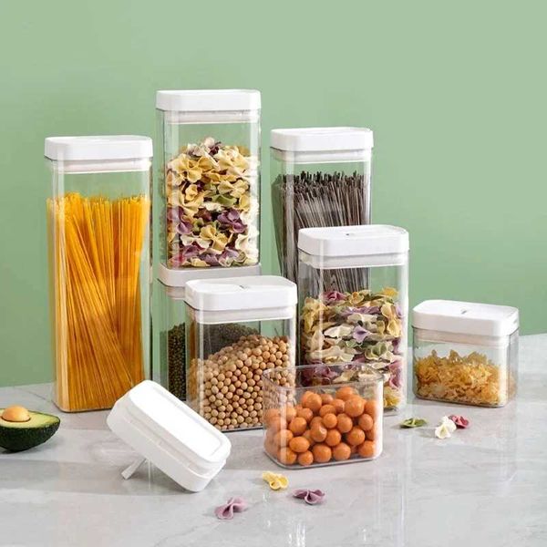 Kitchen Sed pasta storage box transparent plastic grain and nut jar pasta dry food storage container moisture-proof snack jar Y241203