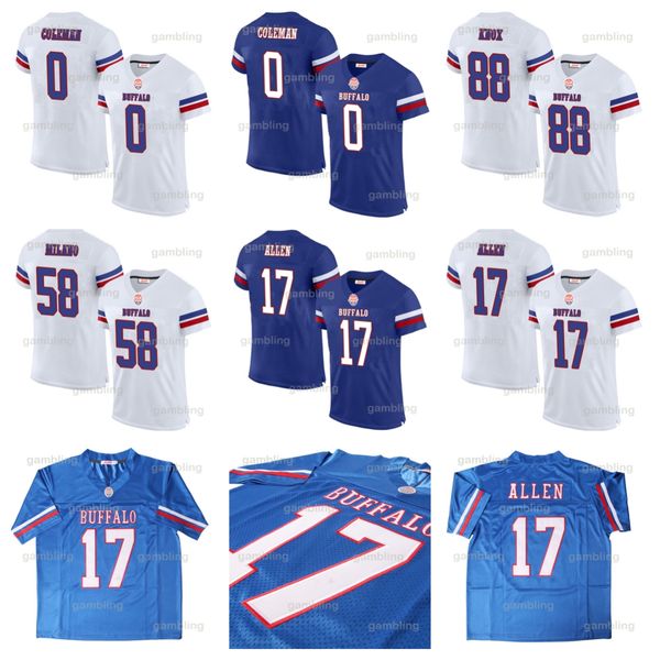 Mens-Youth Custom Football Jerseys Keon Coleman Dalton Kincaid Josh Allen Damar Hamlin Dawson Knox Jim Kelly Jersey
