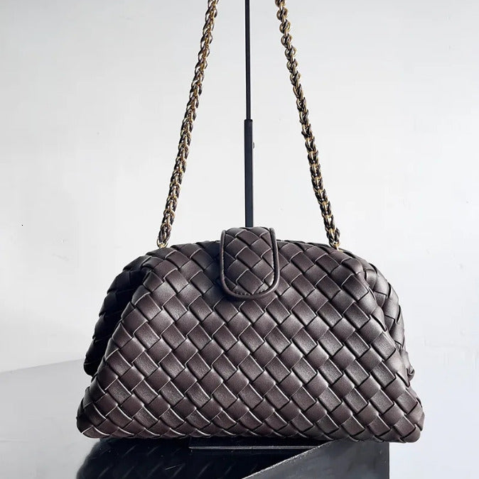 Designer Bag Chain Handbag Woven Handmade Cross body Zip closure handbags Plain lether Knitting With BOX