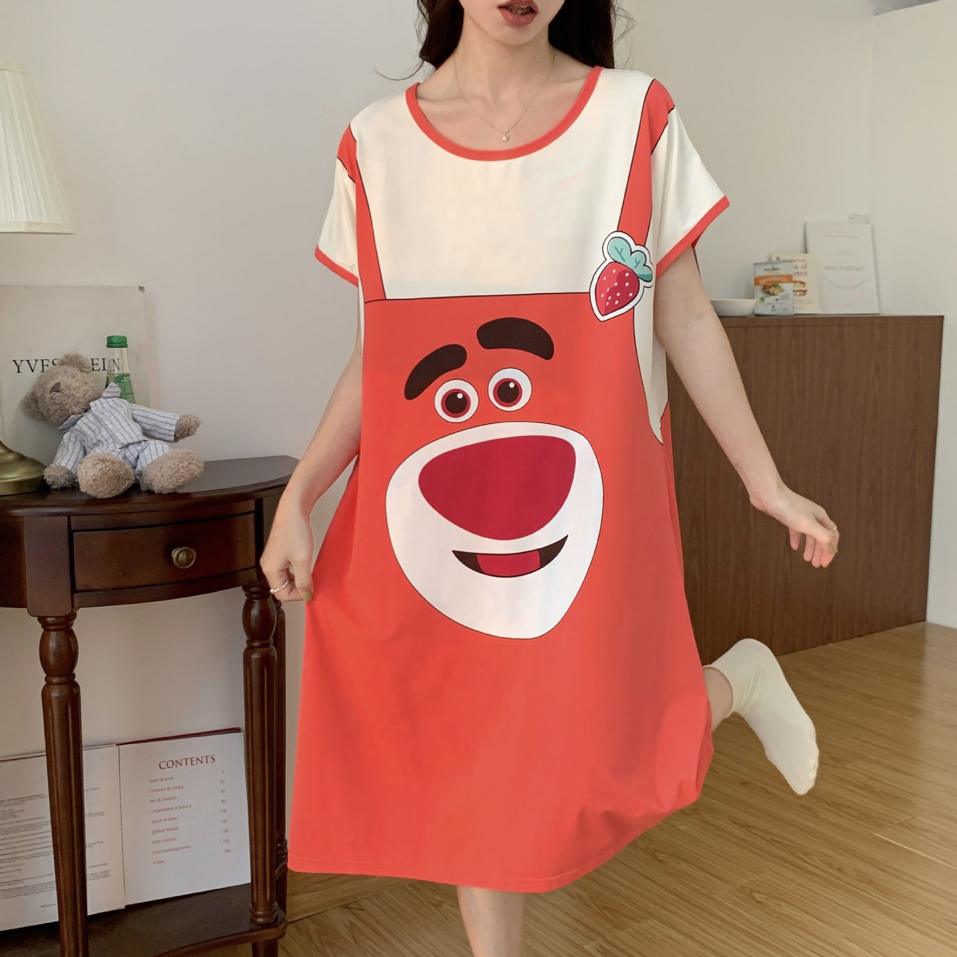 B625-Summer new style women&#039;s lace home clothes suspenders shorts outer robe three-piece suit ice silk pajamas with chest pad pure desire style