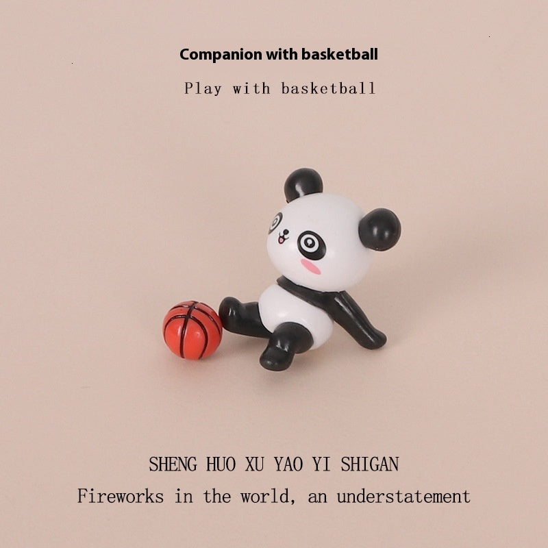 Plastic Mini Cute Panda Miniature Pottery Creative Desktop Small Ornament Micro Landscape Shooting Home Craftsmanship