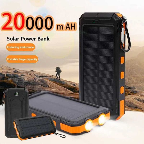 20000mAh Solar Outdoor Power Bank Portable Solar Energy Output Camping Waterproof Fast Charging Backup Battery For iPhone Z241031