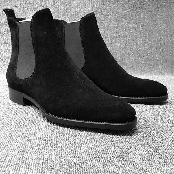 Black Brown Veet Men High Men Shoes Walking Shoes Use Botas de vestido resistentes Botas de hombre