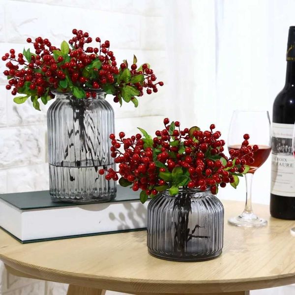 2pcs Artificial wers Berry Latex Real Touch Fruits Wedding Decoration Silation wers Xmas Home Artificial Plants A3535T250111