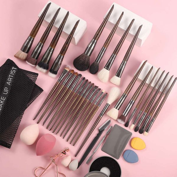 OVW Makeup Brush Set Cosmetic Eyelashes Eyebrow Premium Goat HairEye Shadow Blusher Concealer Sculpting Powder Foundation Tool