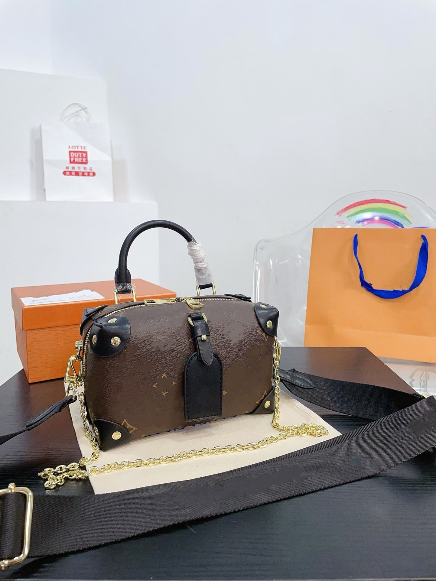 Retro Mirror Quality Designers Classic side trunk Womens Shoulder bags Leather tote handbags Messenger crossbody