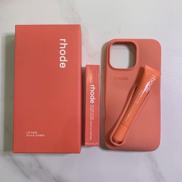 rhode phone case With lip gloss Lipstick Case iphone 16 pro max cases Lipstick Lip Balm 3D Make-Up Silicone Case for iPhone 16 15 14 13 12 1