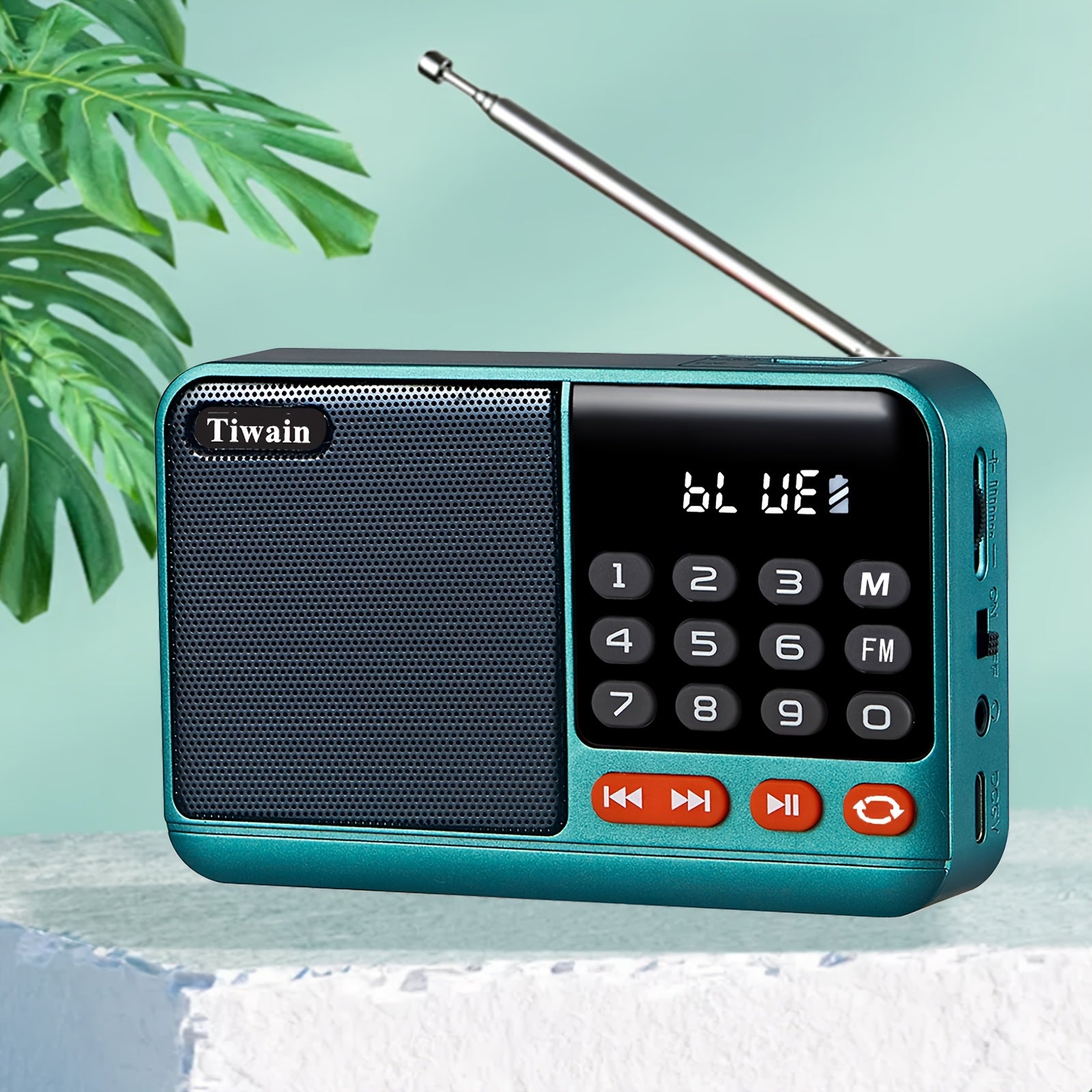 TEMU Speaker Portable Radio Fm Headphone Jack, Handheld Radio With Speaker, Usb Rechargeable Battery Radio For Indoor, Outdoor, Camping And Emergency