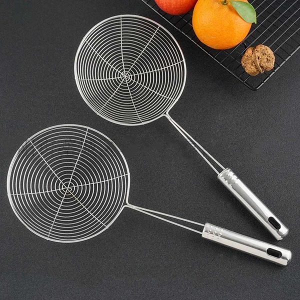 Stainless Steel Skimmer Solid Spider Strainer Ladle Stainless Steel Kitchen Utensil Tool French Fries Fish Frying Utensil LaddleT250118