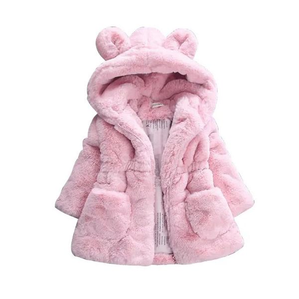 Baby Girls&#039; Winter Jackets: Faux Fur Fleece Coat, Warm Pageant Jacket, Xmas Snowsuit, Hooded Outerwear