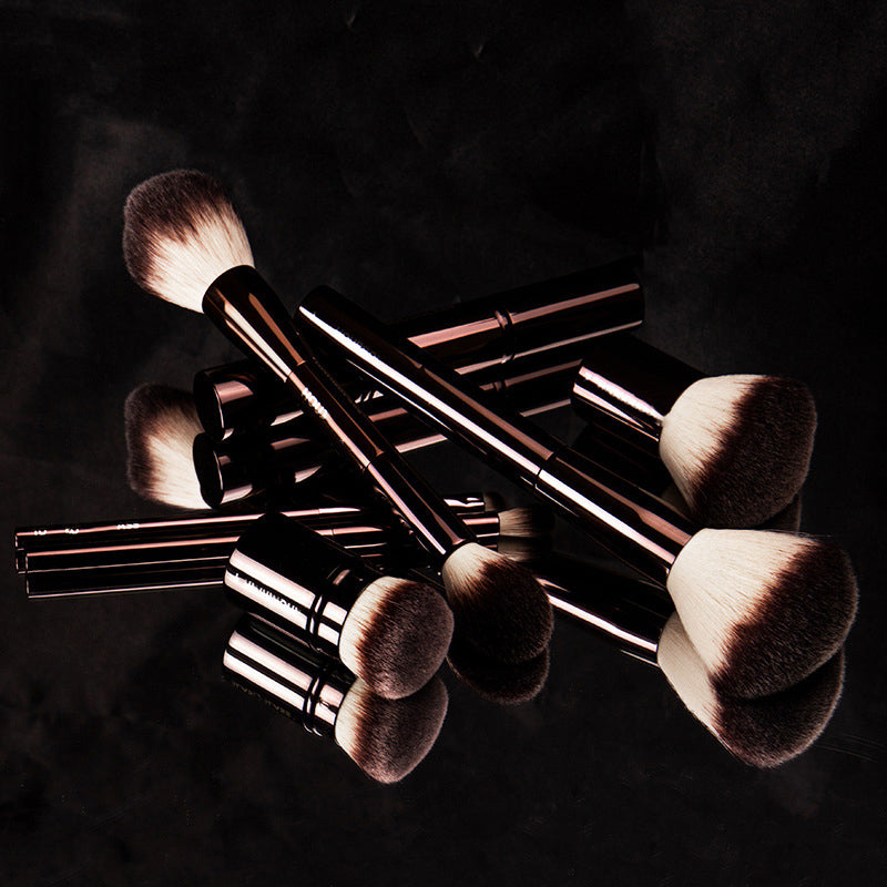 Hourglass Makeup Brush HG Makeup brush set portable 10 pieces leather material blush brush Powder brush Powder blusher concealer lip brush