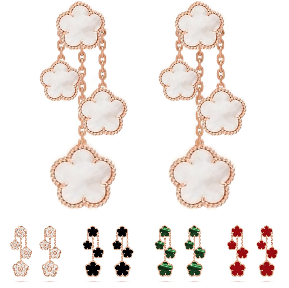 earrings gold earrings designer for women silver jewelry clover earrings Rose Gold Stainless Steel jewellery Classic high quality earring luxury ear