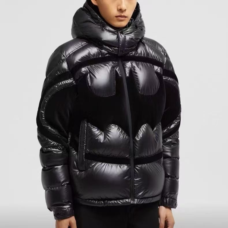 Down Jackets Designer Outerwear Coats Down Parkas Fashion Winter Clothing Down Coat Bat Velvet Pattern Badge Splicing Warm Thickened