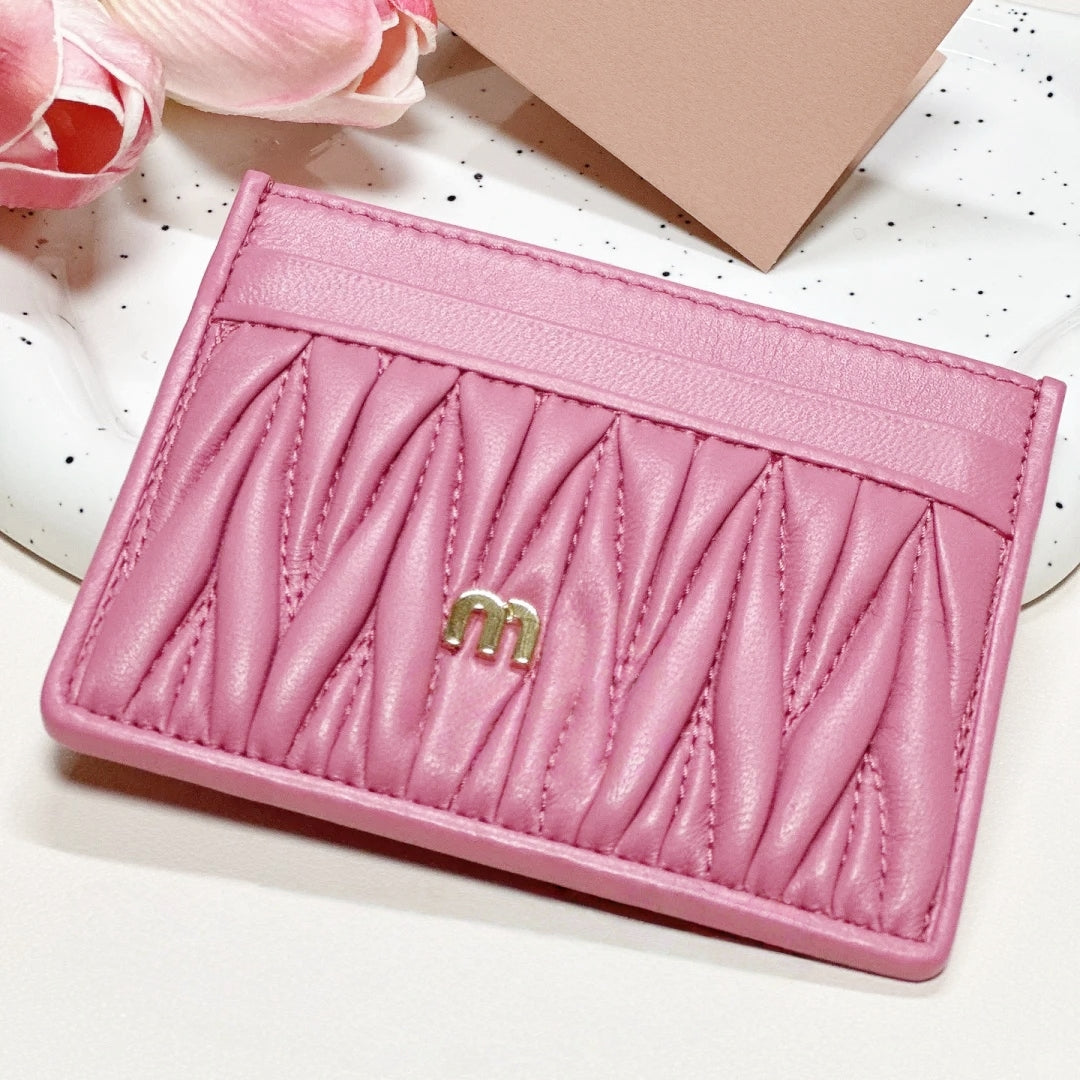 Card Holder Business Holder Mini Wallet Designer Coin Purse Matelasse Nappa Leather Womens Mens Wallets Keychain Key Pouch Poke Id Card Purses Cardh