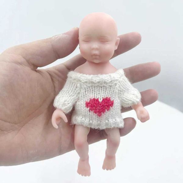 15cm Cute Girl Baby Dolls Soft Solid Silicone Mini Reborn Baby Doll 6 Inch Micro Preemie Toys For Children Surprice Anti-StressCL240712