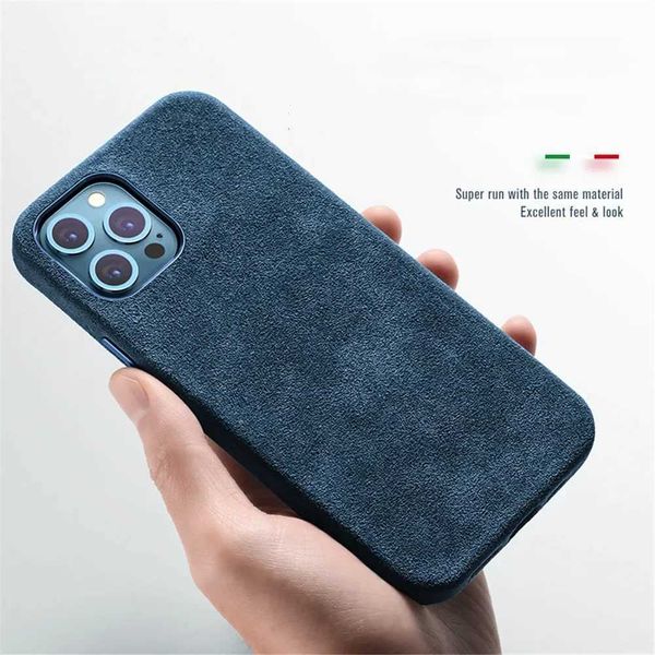Phone Case Authentic Italian Alcantara leather case suitable for iPhone 16 15 Plus Pro Max14 13 magnetic supercar flip phone cover N241008