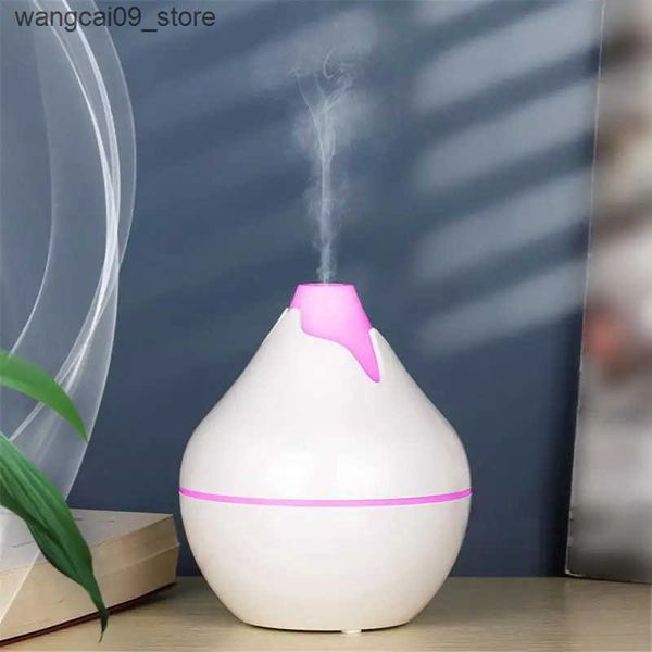 Humidifiers 350ML Aromatherapy Essential Oil Diffuser Wood Grain Remote Control Ultrasonic Air Humidifier Cool with 4Color LED Light J241119
