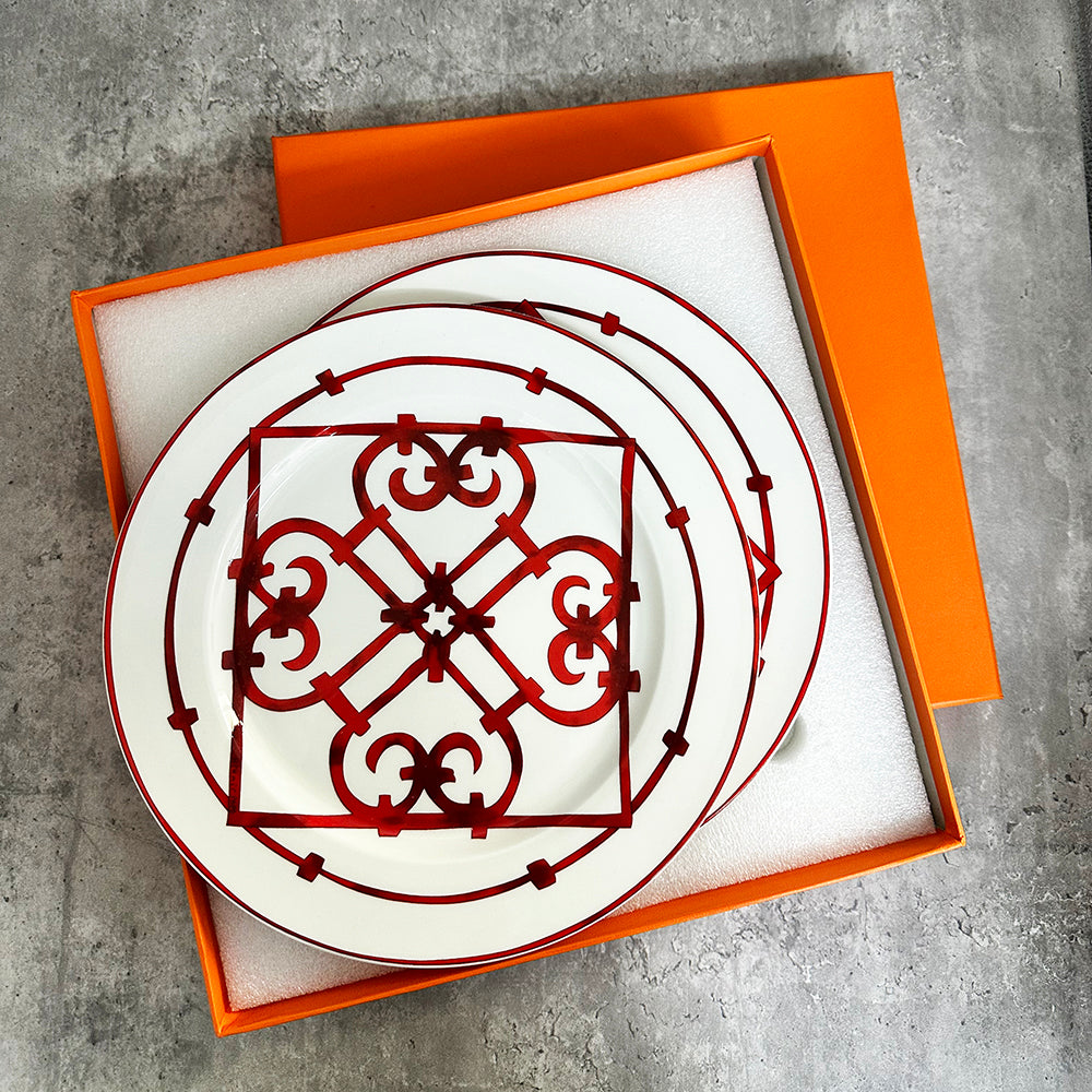 Premium 10-Inch Bone China Plates (Set of 2) - High-End Porcelain Dinnerware, Chip-Resistant, Classic White for Restaurant & Home