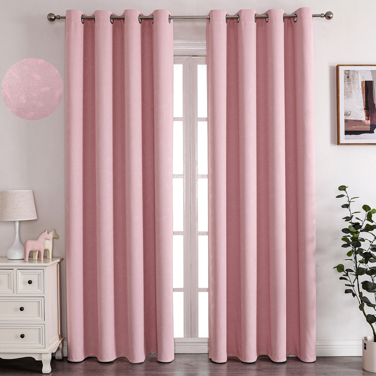 YL-36880 thick double-sided linen blackout curtain project hotel school sound insulation heat insulation blackout cotton linen curtain finished prod