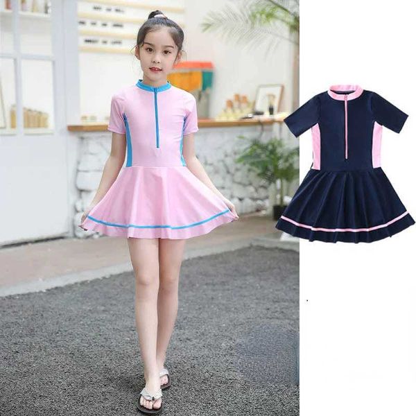 Childrens swimsuits for older girls one-piece swimsuits conservative Korean baby swimsuits student training swimsuits W250210