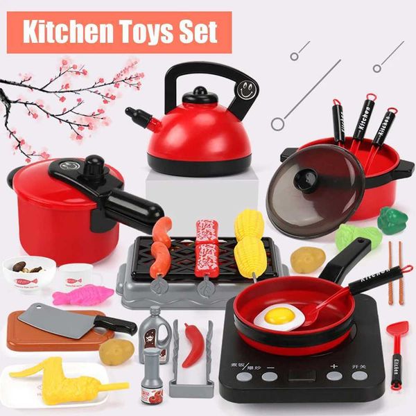 Kitchen toy set for children girls cooking toys babies cutting fruits cooking kitchen Utensils childrens simulation education simulation gam