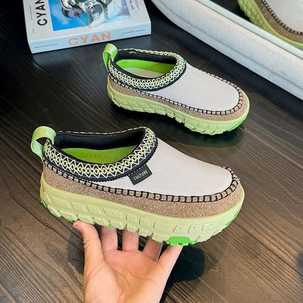 Thick soled tire spring summer 2024 lightweight and casual ethnic style low top single shoes for female designers