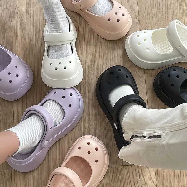 Slipper Summer Women Slippers Fashion Thick Bottom Hole Shoes EVA Slippers Anti Slip Baotou Slippers Outdoor Beach Sandals Slippers Z241019