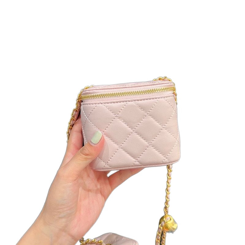 2023 New hot Women Crossbody Bags Shoulder Handbags Designer Luxury Mini Portable Box Cosmetic Lipstick Bag Sheepskin Black Ladies Fashion Small Pur