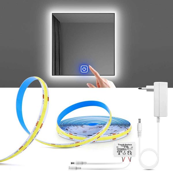 Dimmable touch switch COB LED tape vanity mirror light tocador maquillaje vanity light sensor vanity decoration B240815