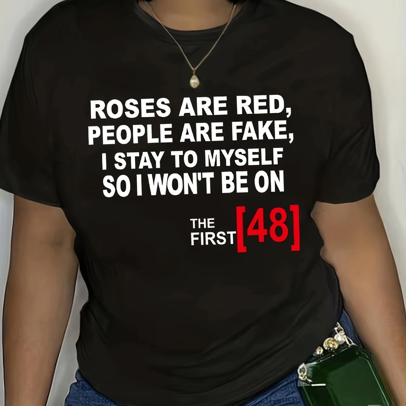 TEMU Stylish Letter Print Crew Neck T-shirt - Soft, Breathable, Casual Short Sleeve Tee For Women -