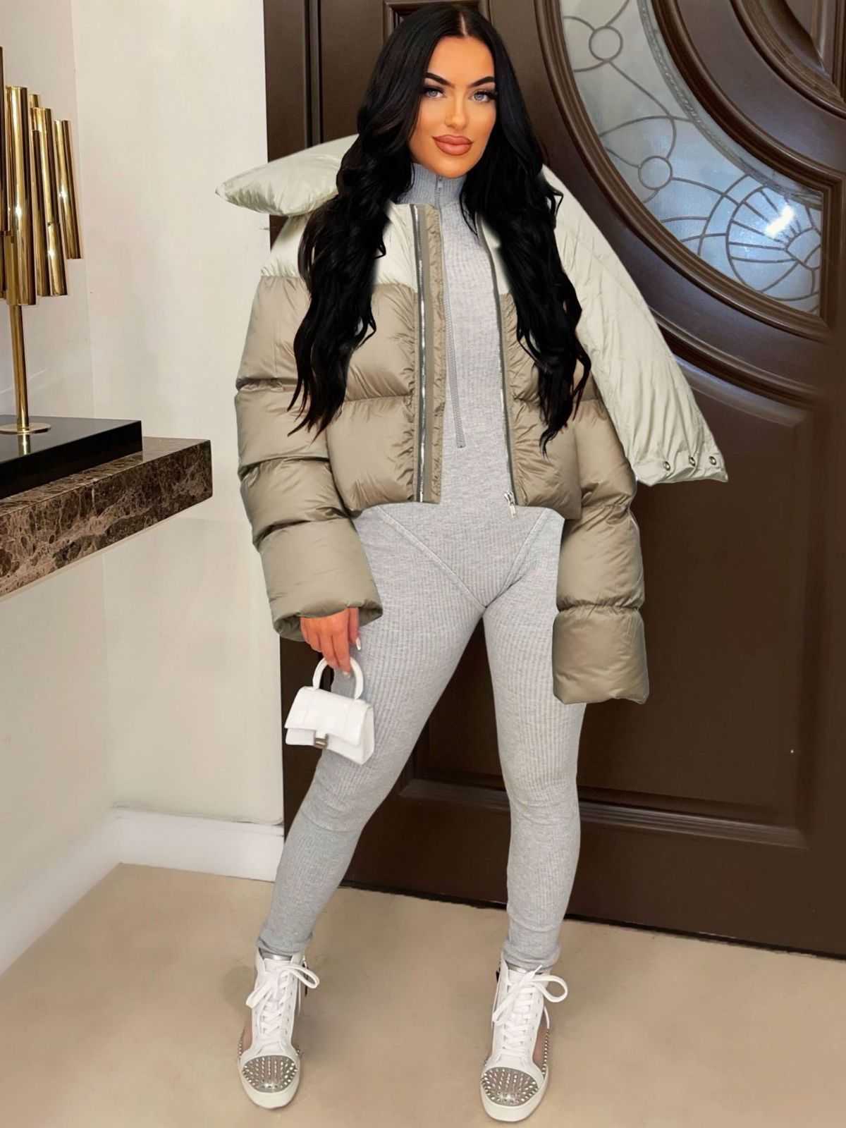 Women&#039;s Down Parkas Crop Bubble Casual Jacket Puffer Coats 2022 Women Streetwear Y2K Winter Clothes Thick Warm Down Cropped Elegant Puff Jacket