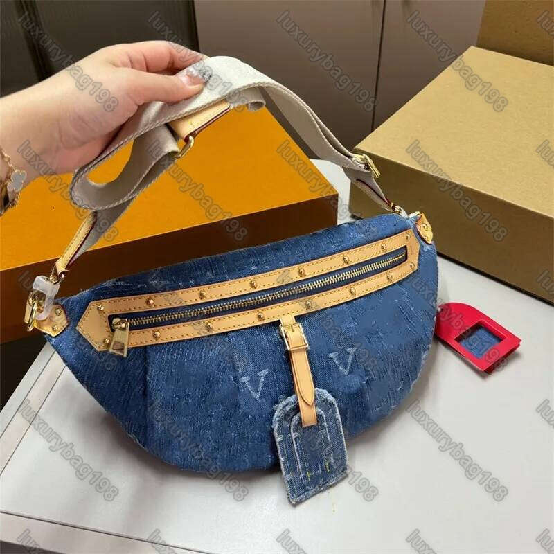 Denim Bumbag Waist Bags Crossbody Bum Woman Mens Designer Belt Bag Ral Cross Body Medium Embroidery Strap 10A