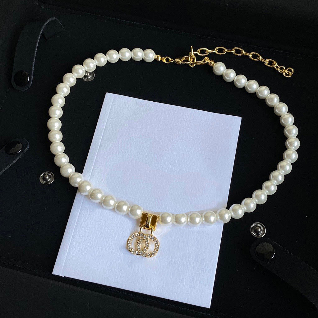 Classic Pendants Necklaces 18k Gold Plated Stainless Steel Crystal Round Pendant Necklace Choker Chain Jewelry Accessories