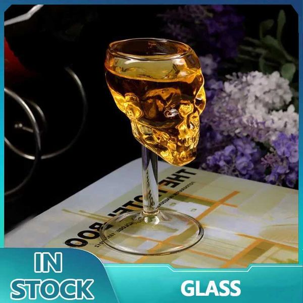 75ml Skull Glass Cup Beer Wine Bar Skull Glass Head Vodka Drinking Ware Home Bar Party Gift Artware Deco Goblet CupsB240719